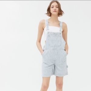 NEW Urban Outfitters BDG striped shortall overalls